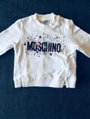 Pull blanc moschino 6/9 mois