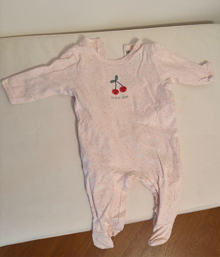 Pyjama coton Vertbaudet 3 mois motif cerise