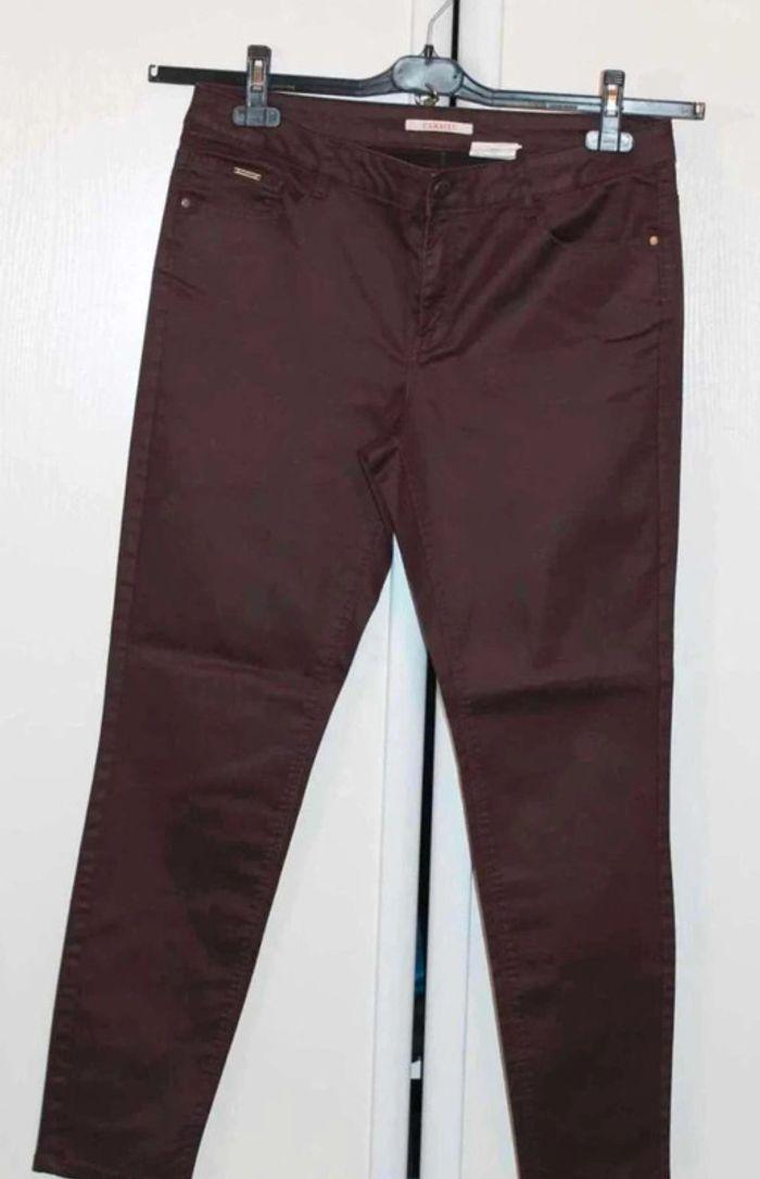 Pantalon  huilé  –  Bordeaux  –  Camaïeu -  44 - photo numéro 1