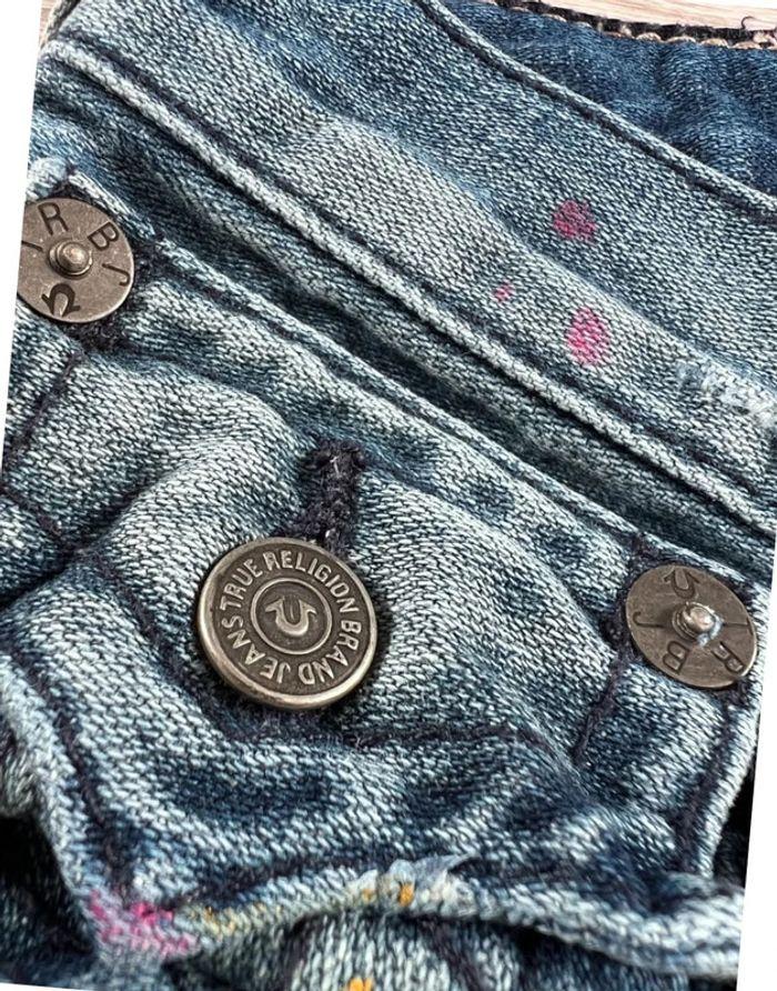 🩳 Short vintage brodé en jean True Religion Bleu Taille XS 🩳 - photo numéro 18