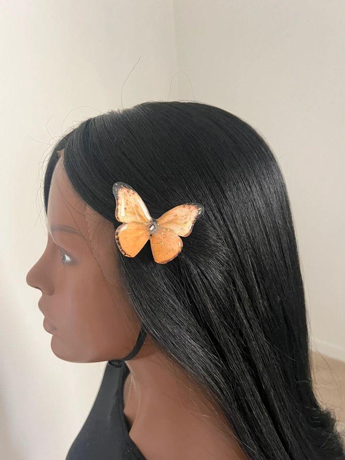 Barrette épingle décorative cheveux en papillon - photo numéro 4