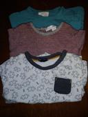 Lot de trois t-shirts manches longues garçon 3 mois