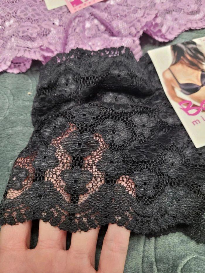 🌻 Lot boxer dentelle Lilas et noir neuf avec étiquette taille S - photo numéro 4