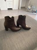 Bottes en cuir Marron foncé