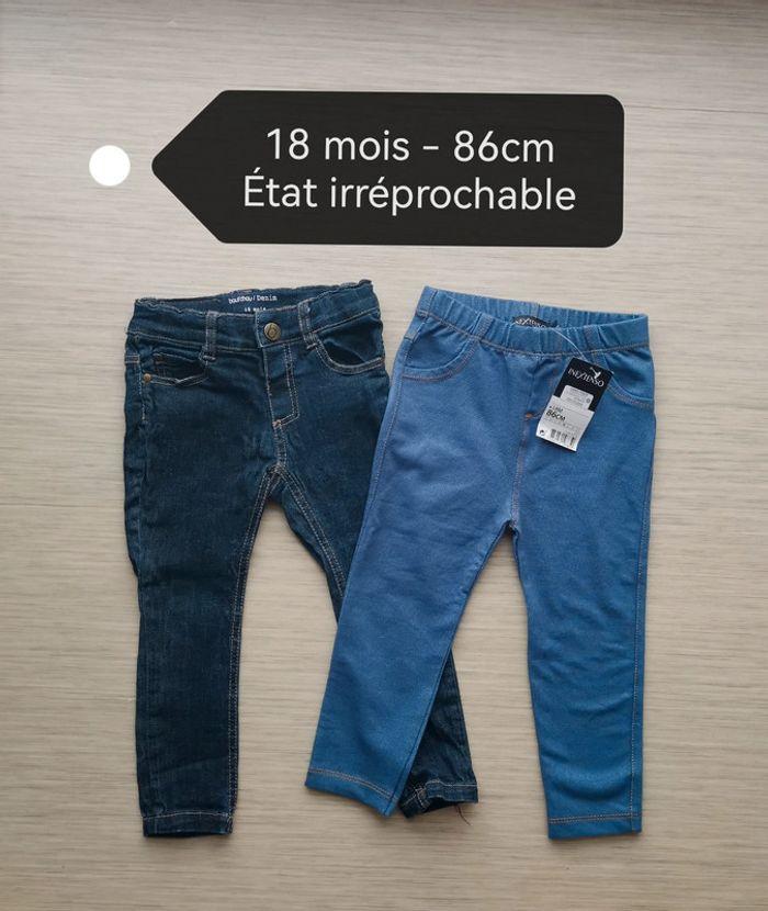 Lot 2 pantalons jeans jeggings - photo numéro 1