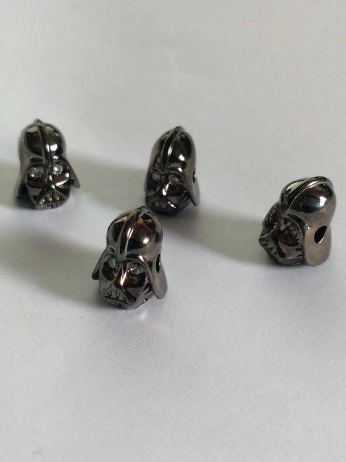 Lot de 4 perles Stormtrooper Star Wars en laiton gun black - photo numéro 1