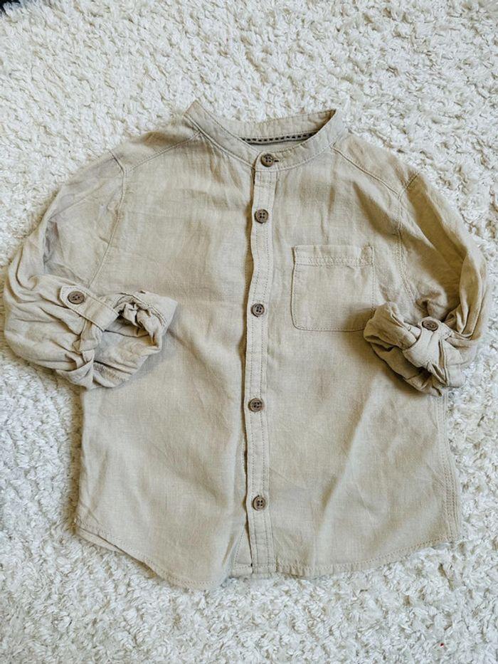 Chemise beige col mão 4 ans - photo numéro 1