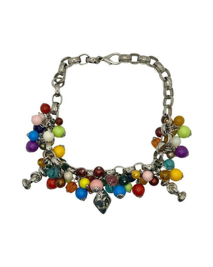 Collier ras de coup perles multicolore - photo numéro 1