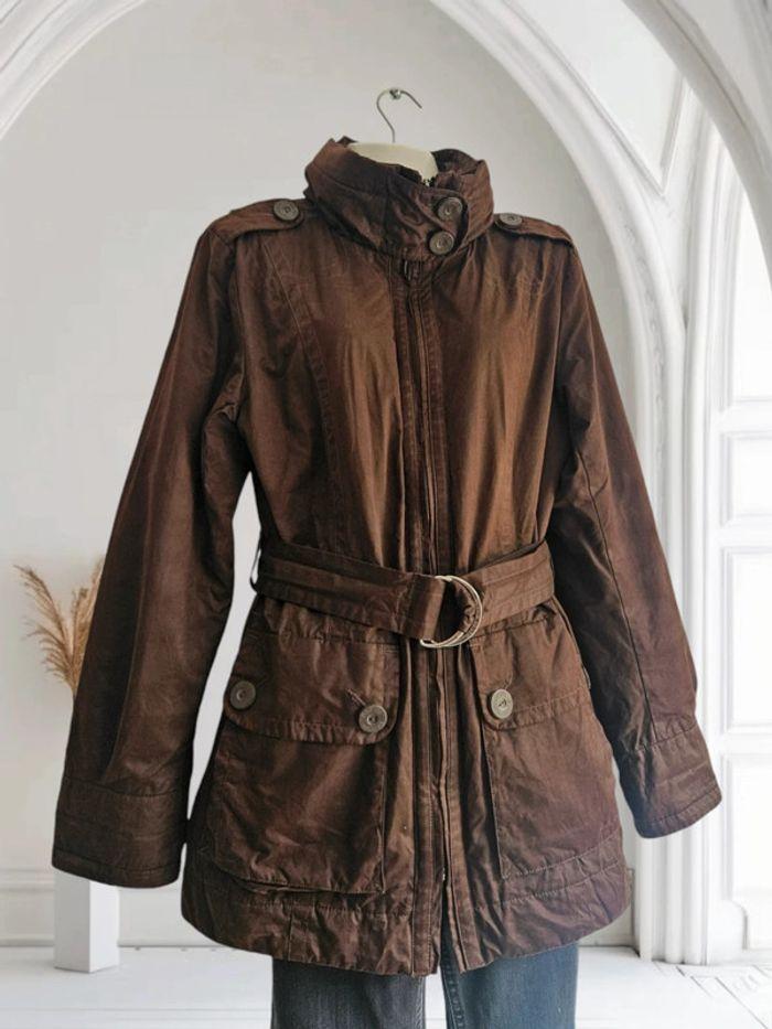 Manteau / parka marron ceinturé Mat de Misaine - photo numéro 3