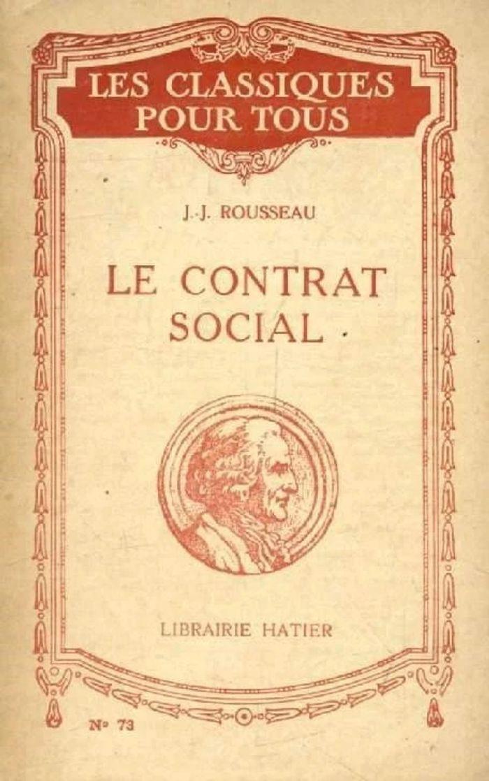 livre “Du contrat social ou Principes du droit politique” de Jean-Jacques Rousseau