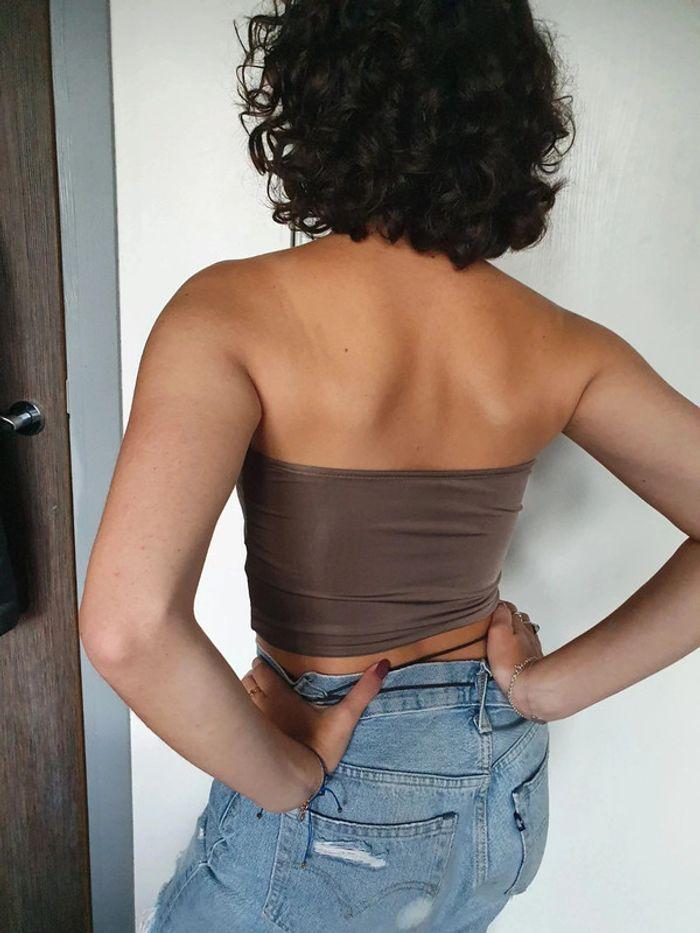 🌻 Crop top taupe marron taille S - photo numéro 3