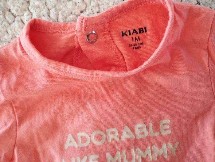 Pyjama rose corail 'Adorable like mummy' T1M Kiabi - photo numéro 2