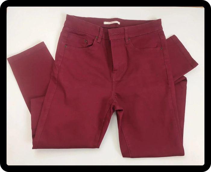 Pantalon slim Camaïeu bordeaux - photo numéro 1