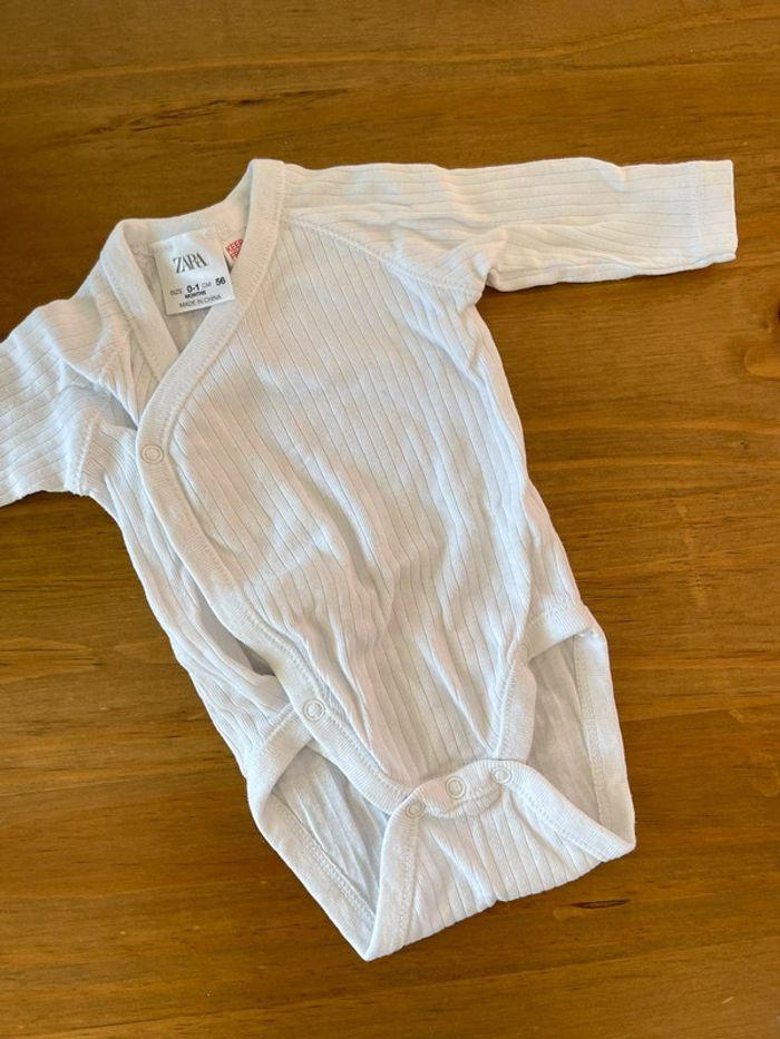 Lot de 3 bodies blanc Zara Kids 0-1 mois - photo numéro 2