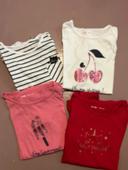 Lot 4 tee shirts fille gemo 8 ans