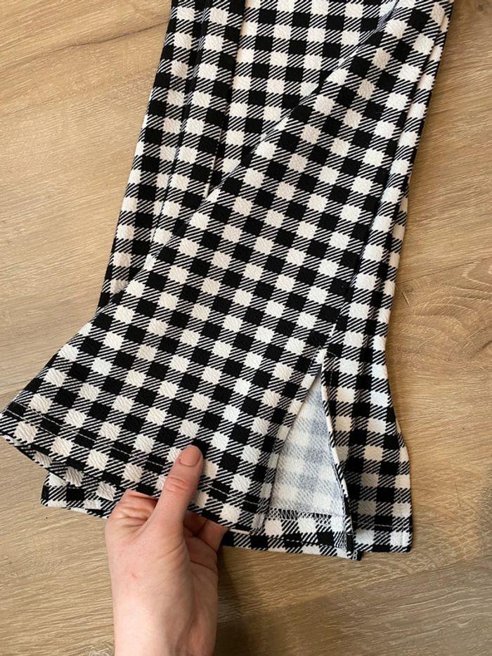 Legging flare / pattes d’éléphant motif à carreaux noir et blanc Shein taille S / 36 - photo numéro 6