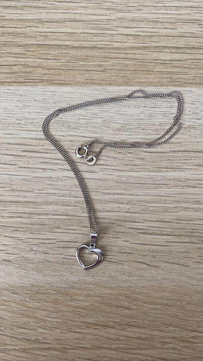 Collier avec pendentif coeur en argent 925 - photo numéro 1