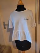 Top/t-shirt en coton blanc Karl Lagerfeld taille L