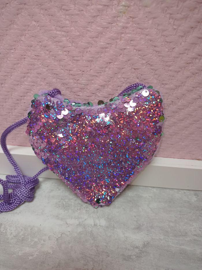 Petit sac à sequins coeur - photo numéro 2