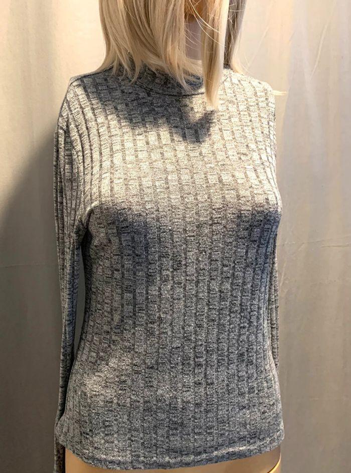 Pull fin gris chiné - photo numéro 1