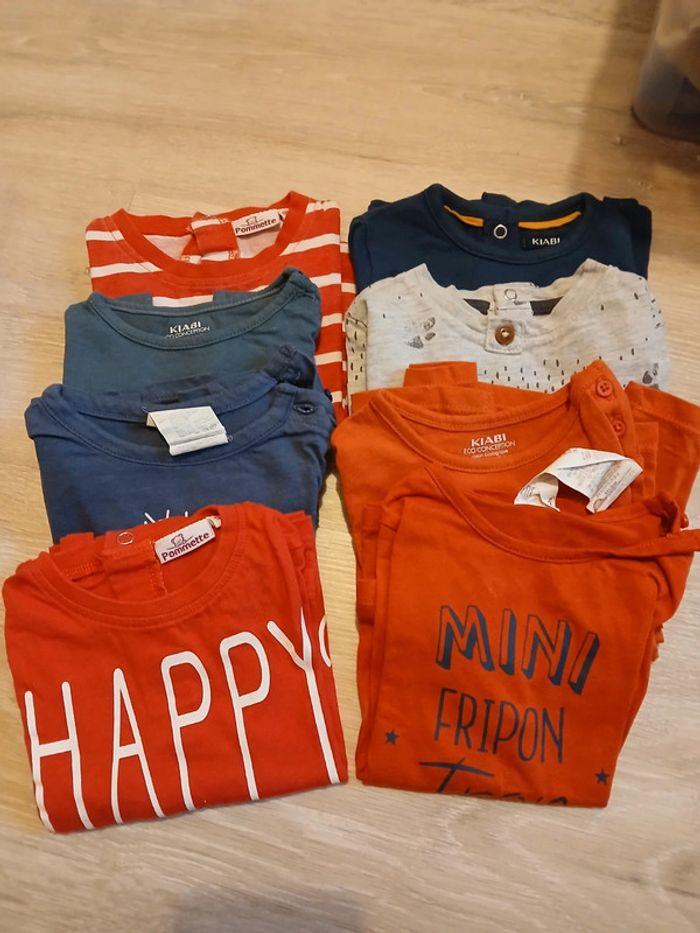 Lot de 8 tee shirts manches longues - 9 mois - photo numéro 1