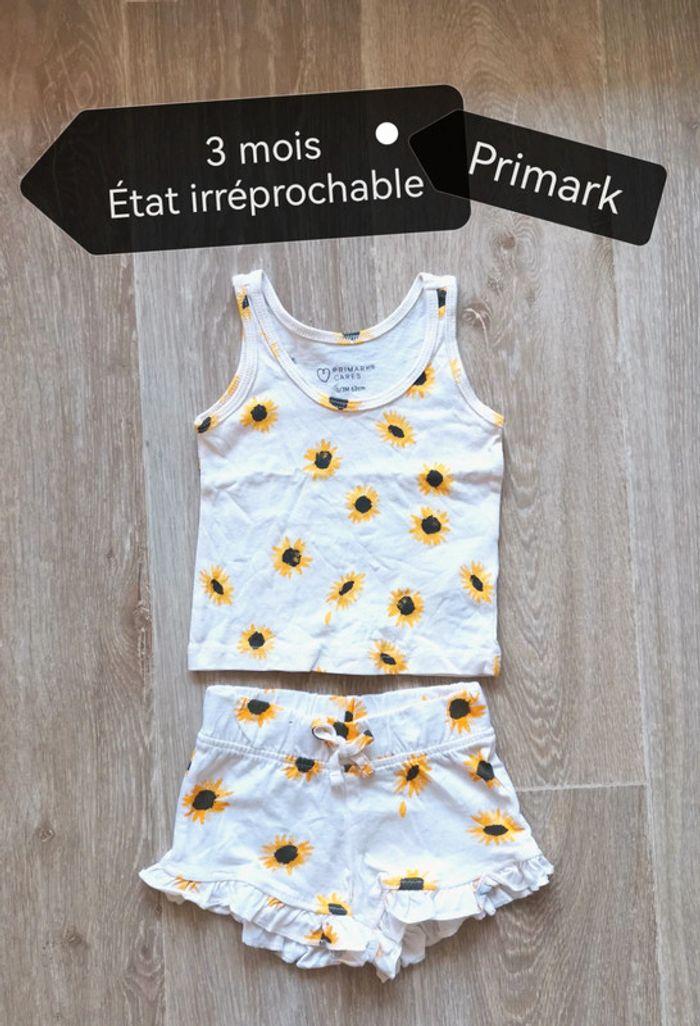 Ensemble débardeur short fleurs tournesol - photo numéro 1