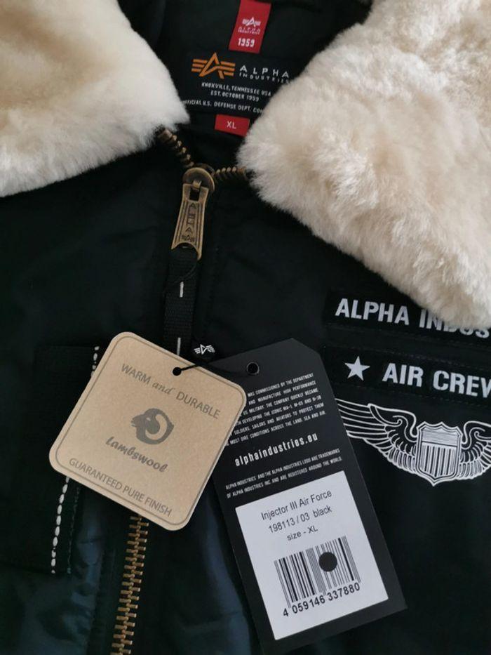 Veste noire blouson aviateur Alpha Industries Injector III Air Force Taille XL - photo numéro 9