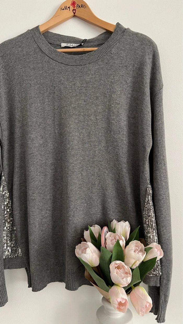 Sublime pull gris foncé détails en sequins 🤍🤍 - photo numéro 9