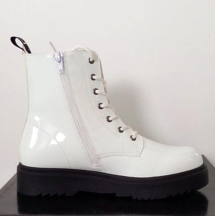 Bottines Cult en cuir blanc vernis taille 38 - photo numéro 7