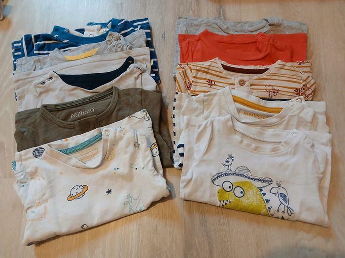 Lot de 10 tee shirts manches longues - 6 mois - photo numéro 1