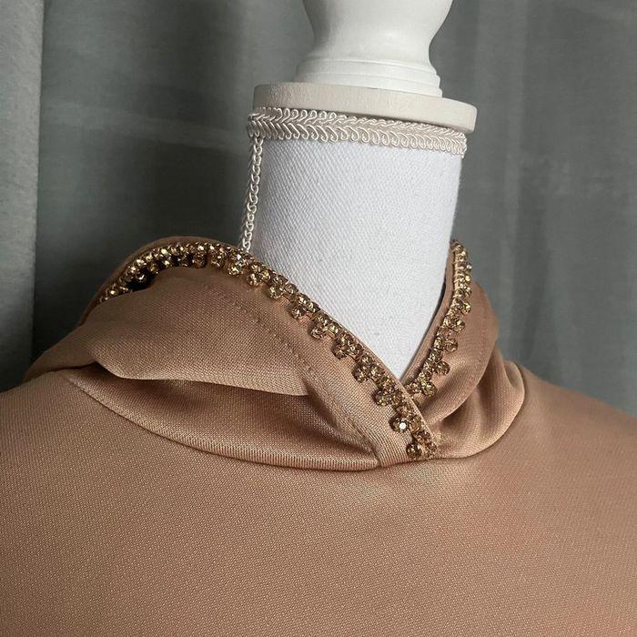 Sweat à capuche beige / marron avec strass neuf - photo numéro 5