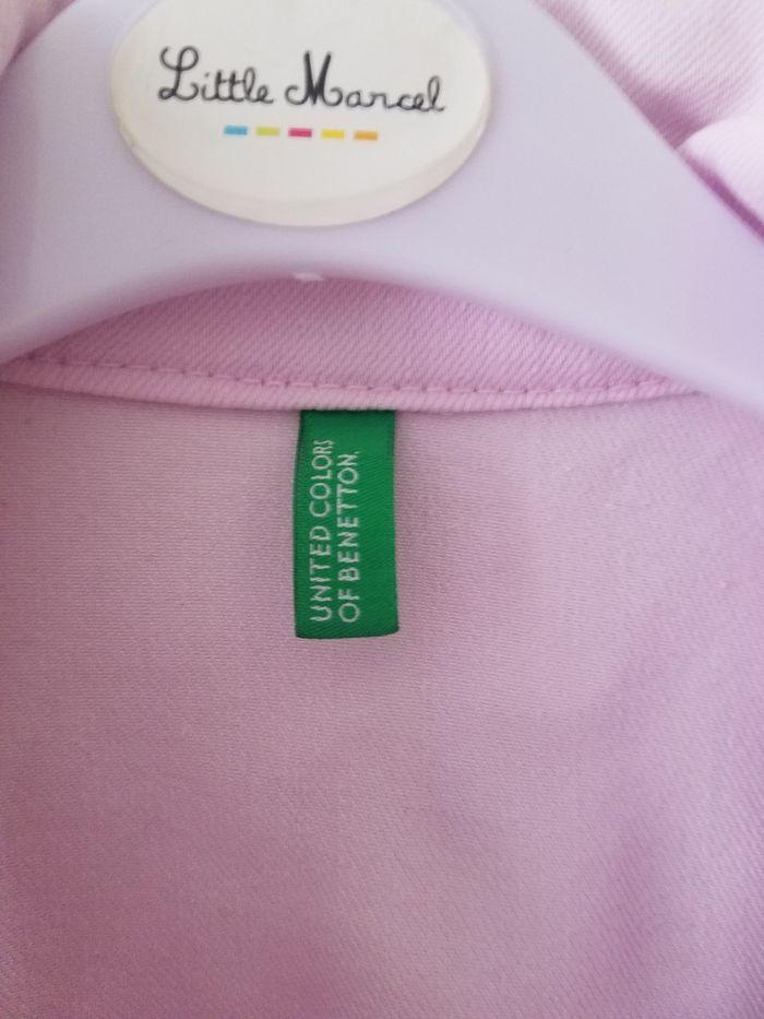 Veste en jean rose Benetton fille 3/4 ans tbe - photo numéro 2