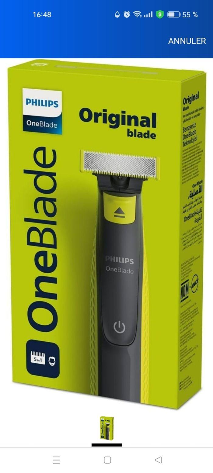 Tondeuse barbe one blade original avec un paquet de 4 lames de rechange - photo numéro 3