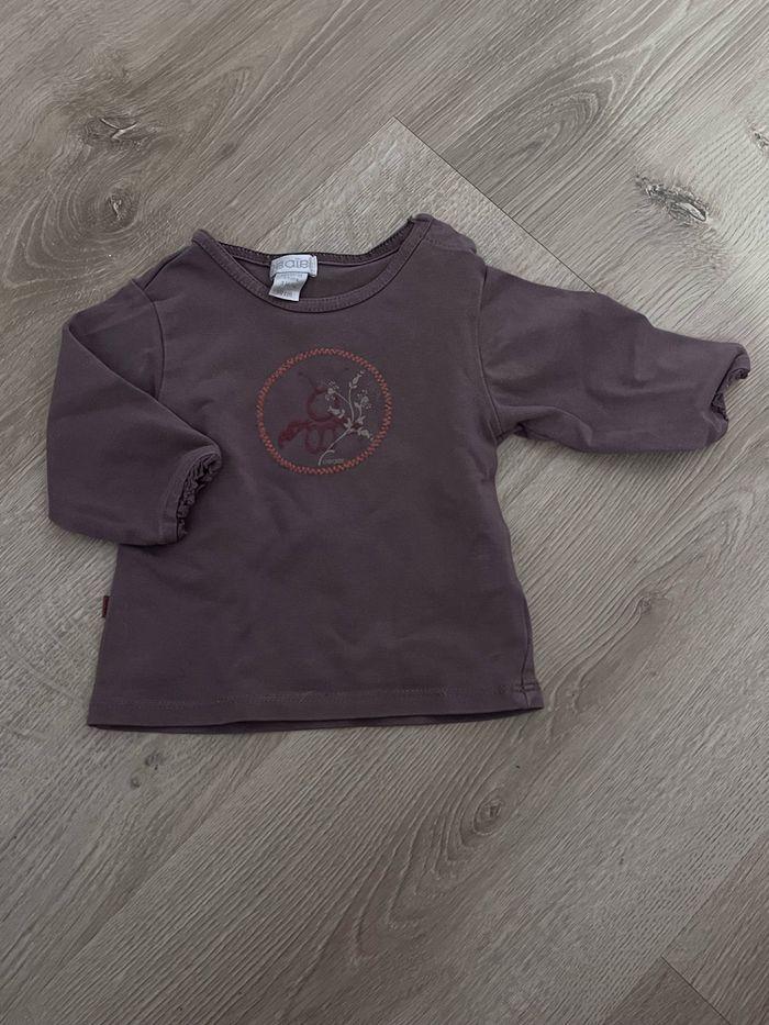 T shirt manches longues marron