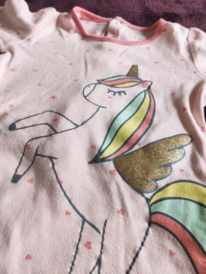 Pyjama grenouillère licorne rose In Extenso 24 mois - photo numéro 3