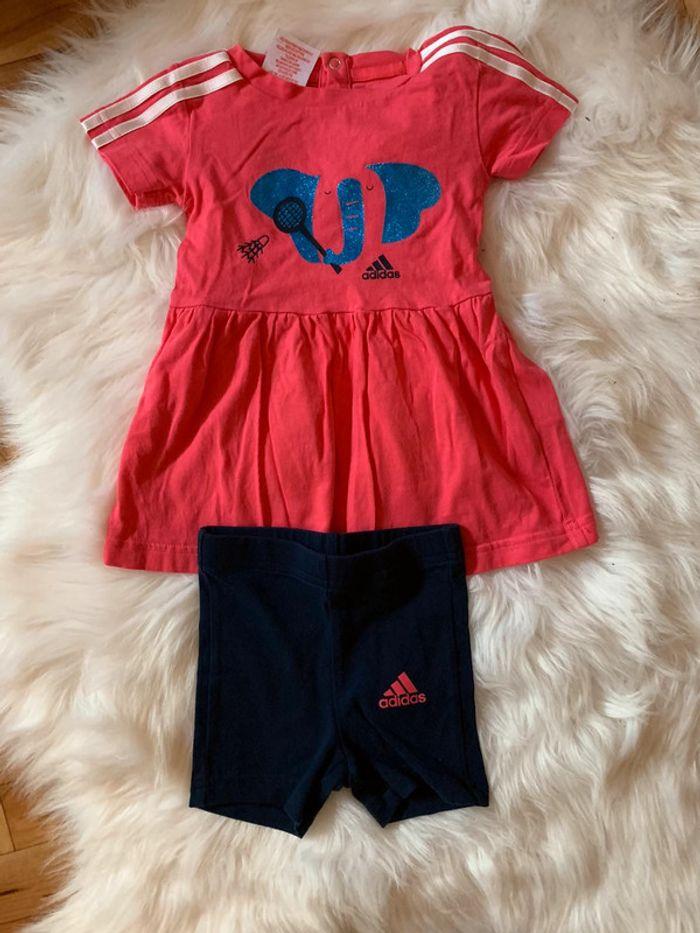 Ensemble robe et short bébé fille 9 mois - photo numéro 1