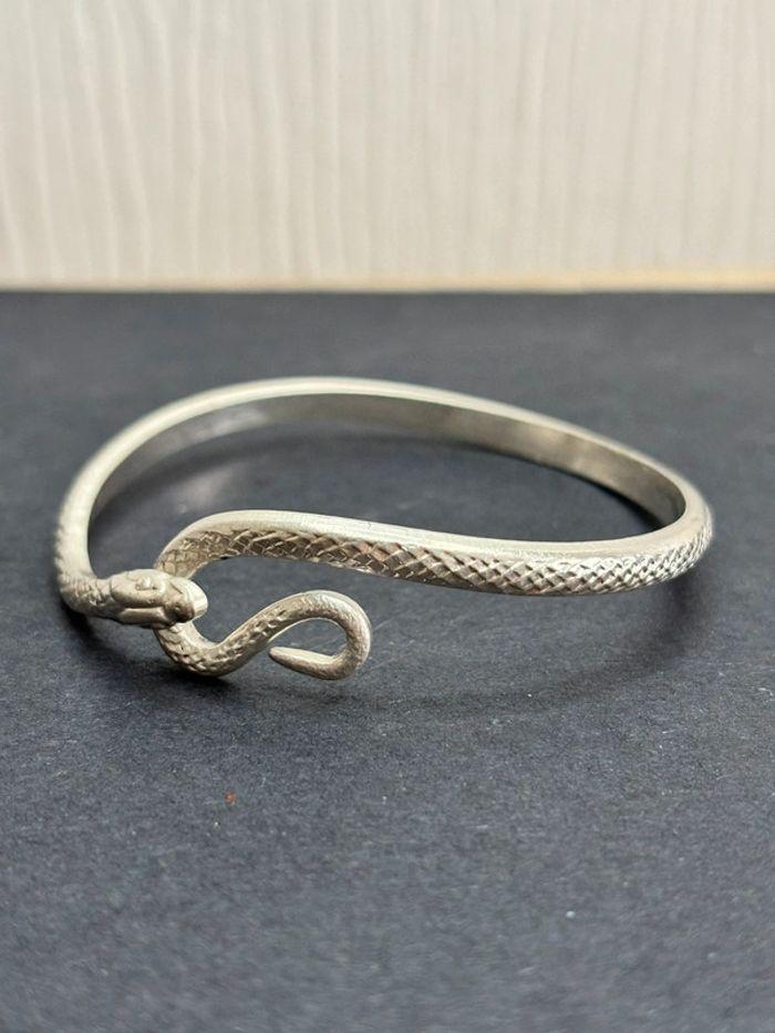 Bracelet atypique vintage en argent , animaux serpent - photo numéro 1