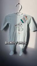 Pyjama bébé garçon  neuf étiquette bleu 3mois panpan miss bunny  Disney Disneyland