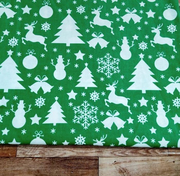 Tissu Coton de Noël Cerf Vert - photo numéro 2