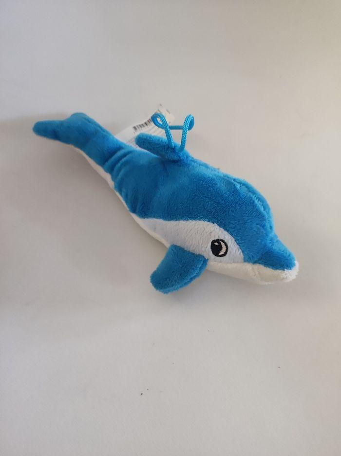 Peluche dauphin bleu Pluchon / vintage - photo numéro 7