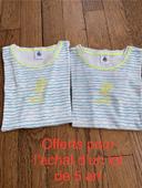 Lot de 2 t shirts Petit Bateau