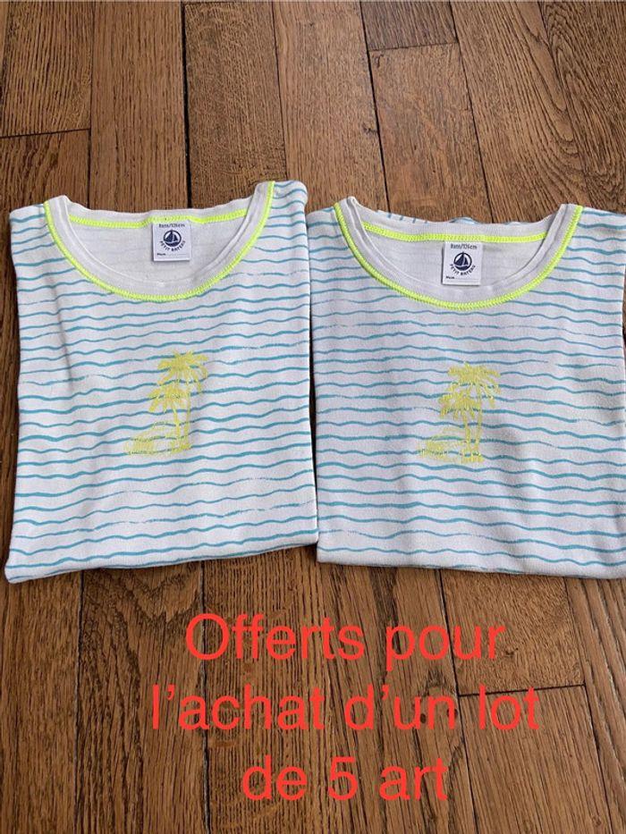 Lot de 2 t shirts Petit Bateau - photo numéro 1