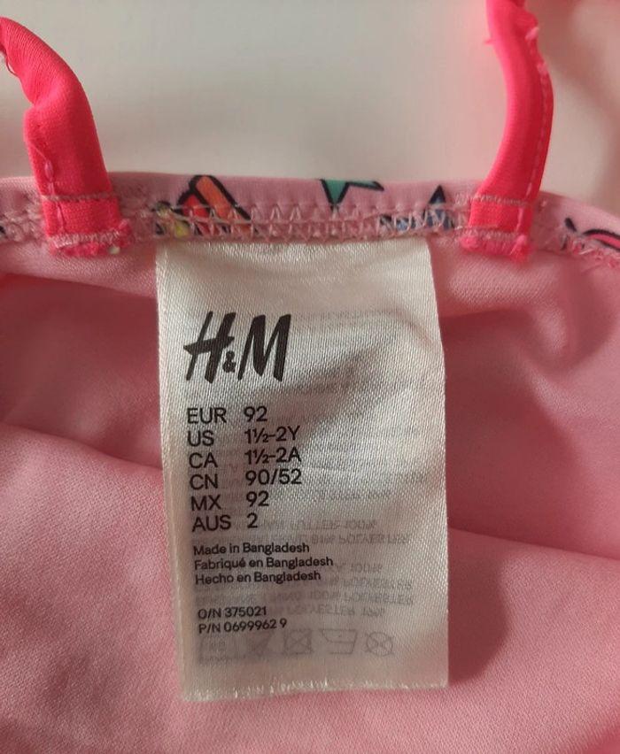 Maillot de bain 1 piece H&M rose taille 24-36 mois / 92 cm - photo numéro 2