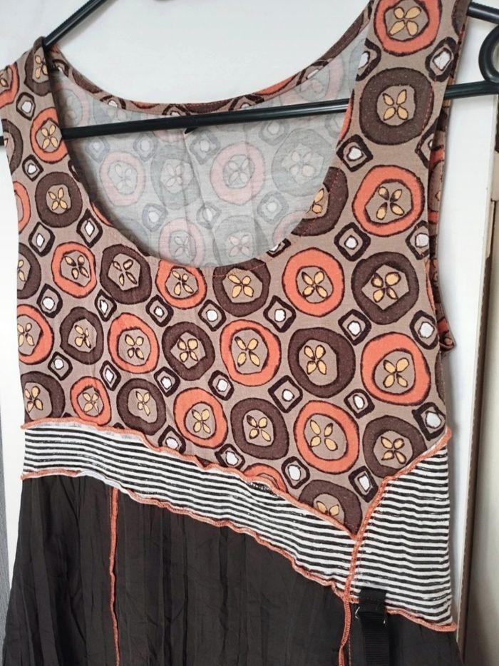 Robe Tunique Desigual ethnique marron / orange T.1 - photo numéro 3