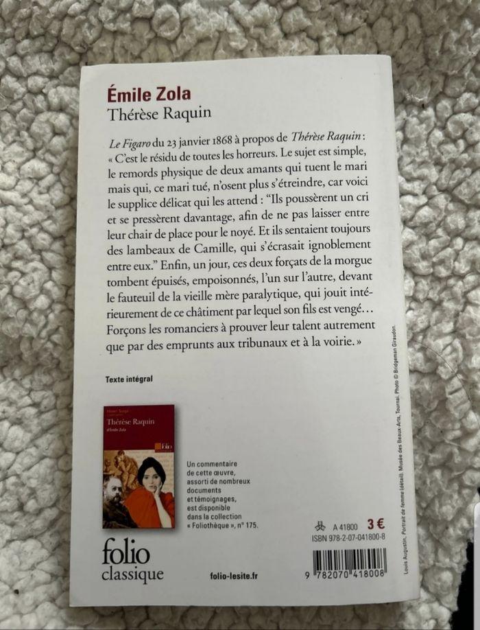 Livre Emile Zola- Thérèse Raquin - photo numéro 2