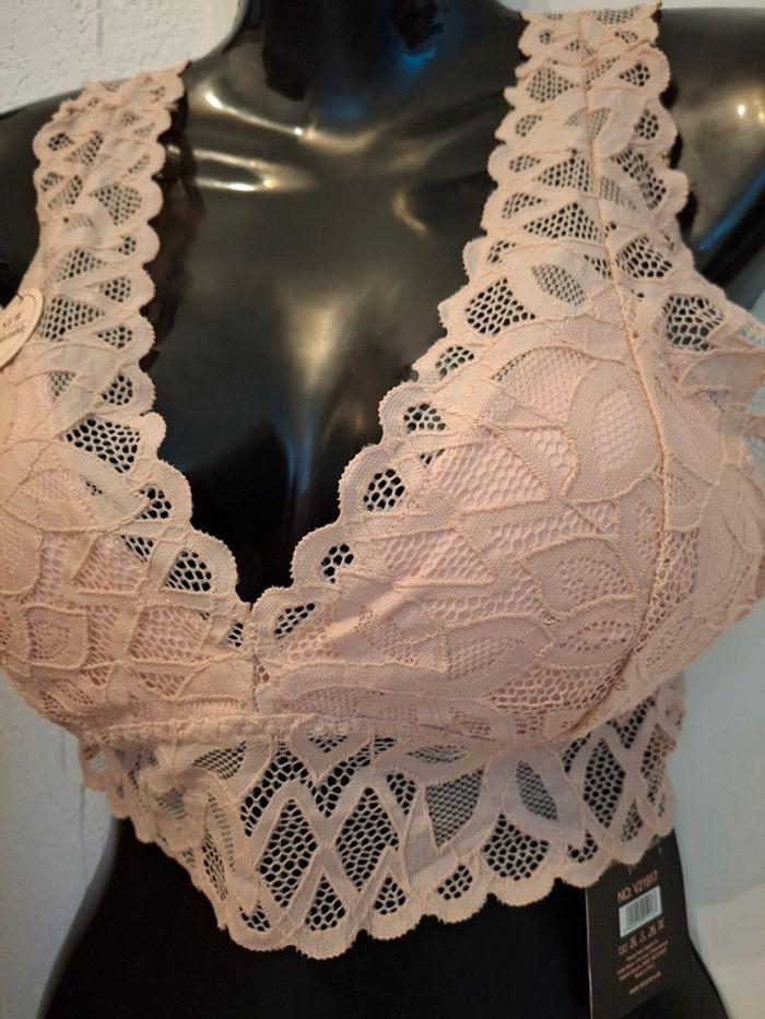 Bralette dentelle beige rosé - photo numéro 2