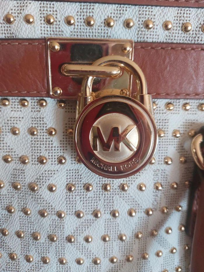 Sac à main beige doré michael kors - photo numéro 3