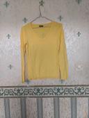 Pull fin jaune S