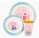 SET DE 3 PIECES PEPPA PIG 1 assiette 1 bol 1 verre NEUF