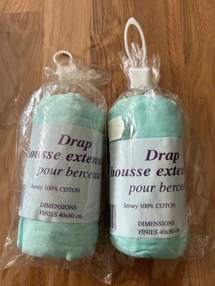 Lot de 2 draps housse extensible 40 X 80 cms